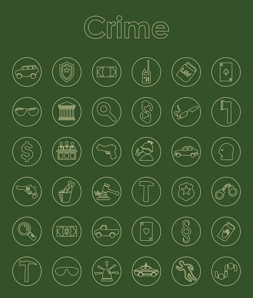 Conjunto de iconos del crimen — Vector de stock