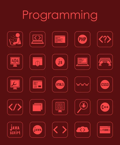 Programlama simgelerin ayarlamak — Stok Vektör