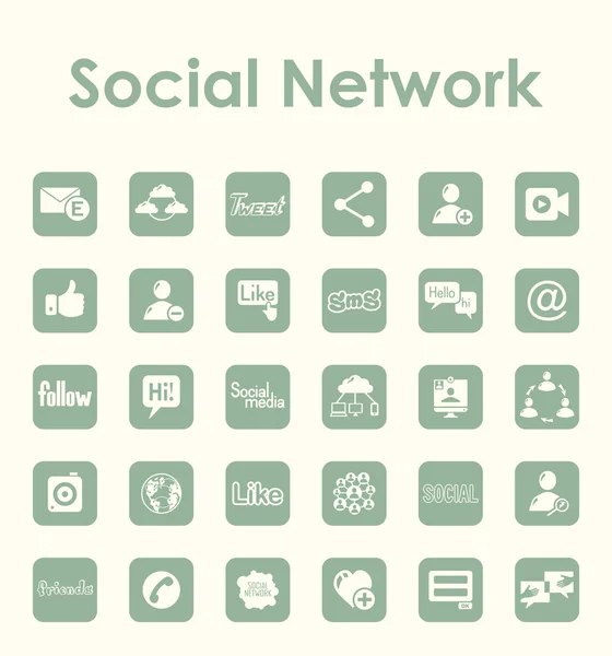 Set di icone dei social network — Vettoriale Stock
