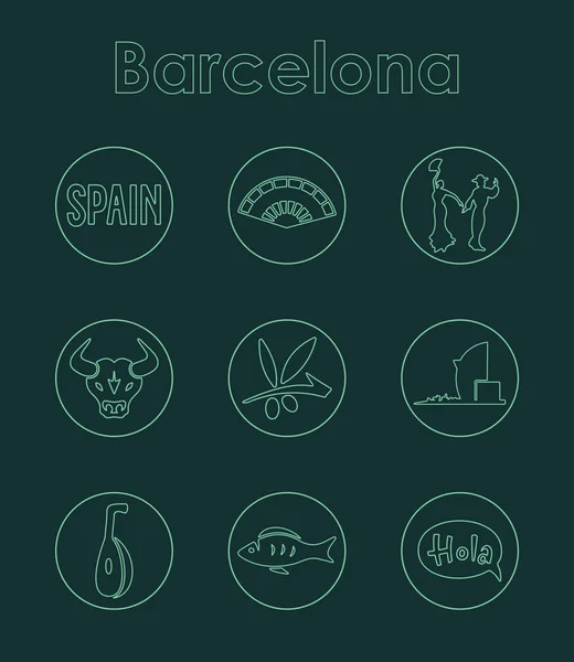 Reihe von Barcelona-Ikonen — Stockvektor