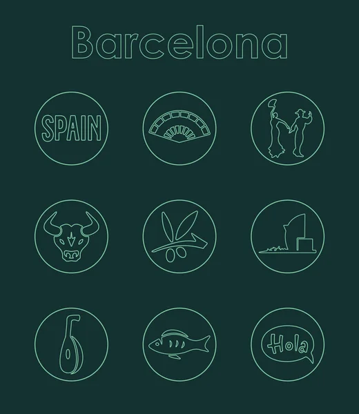 Set of Barcelona icons — Stock Vector