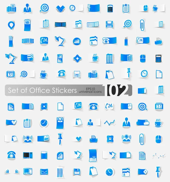 Zestaw naklejek biuro — Wektor stockowy