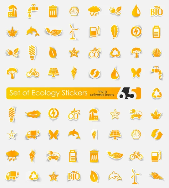 Set of ecology stickers — Stock Vector