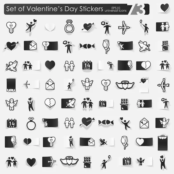 Set of Valentine's Day stickers — Stock Vector