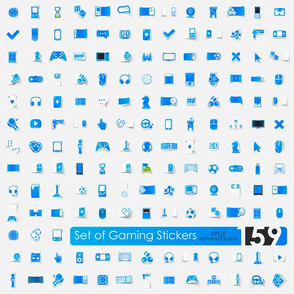Jogo de adesivos de jogo — Vetor de Stock