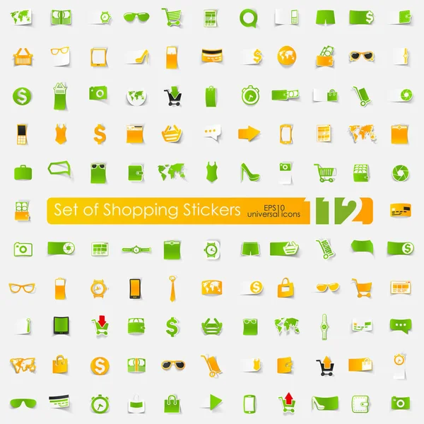 Set of shopping stickers — Stock Vector