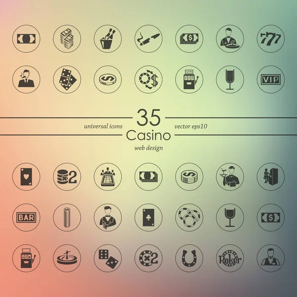Ensemble d'icônes de casino — Image vectorielle