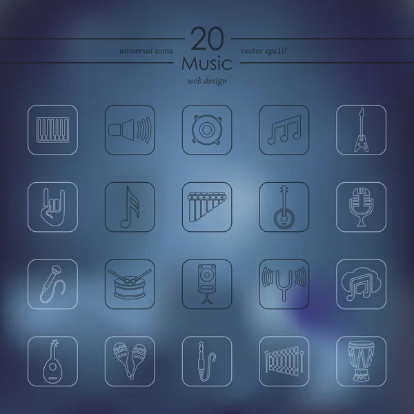 Набор музыкальных икон — стоковый вектор