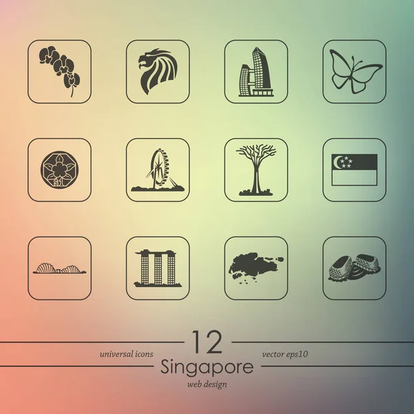 Az ikonok, Szingapúr — Stock Vector