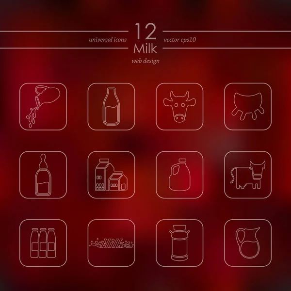 Sada ikon mléka — Stockový vektor