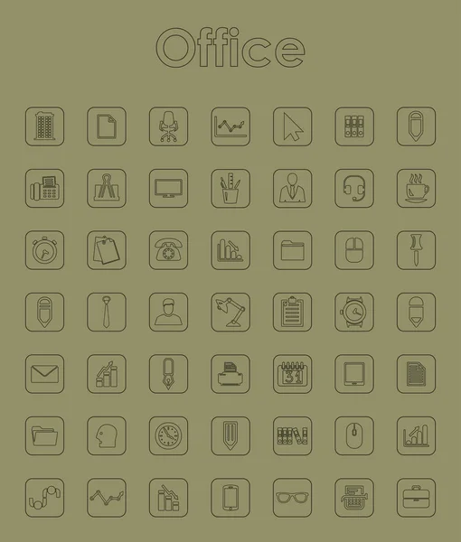 Conjunto de iconos simples de oficina — Vector de stock