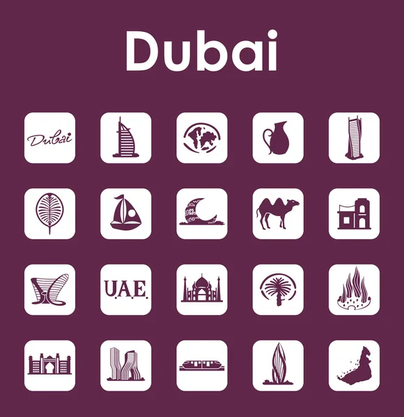 Ensemble d'icônes simples Dubaï — Image vectorielle