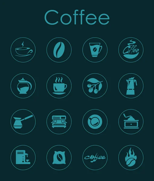 Set of coffee simple icons — Stock Vector