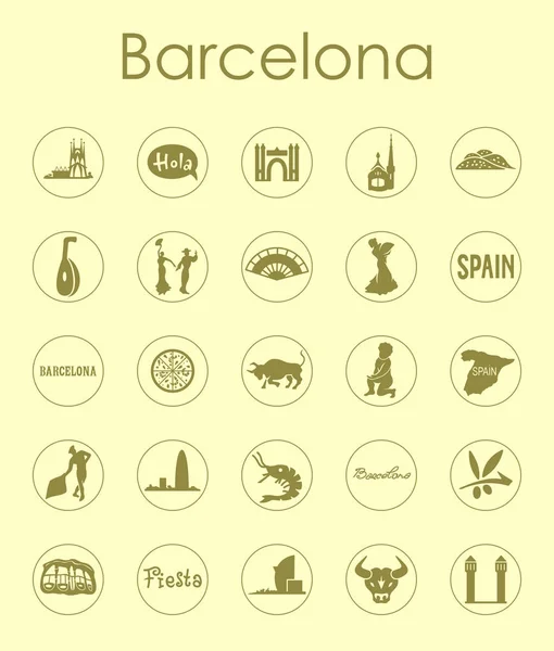 Set of Barcelona simple icons — Stock Vector