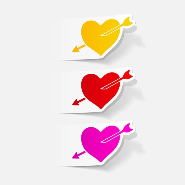 Realistic design element: heart — Stock Vector