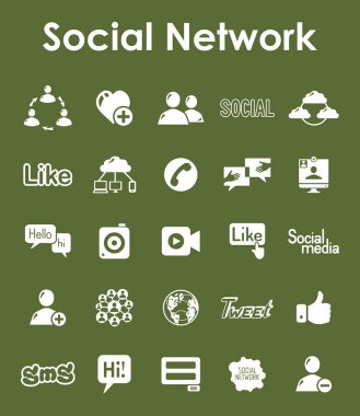 bir dizi sosyal ağ simgesi