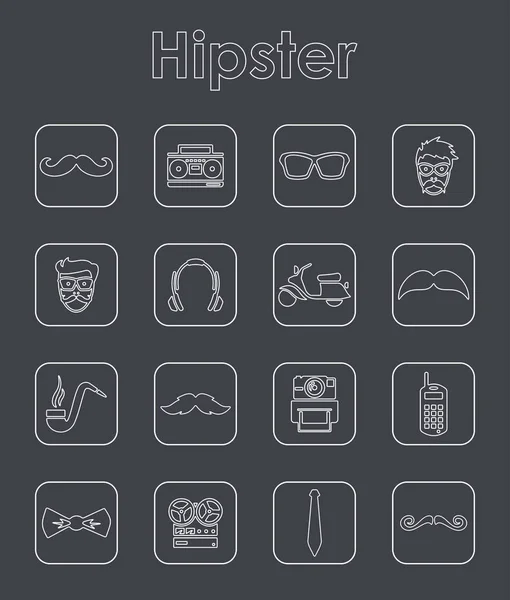 Conjunto de iconos simples hipster — Vector de stock