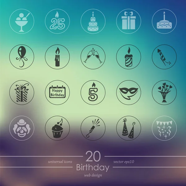 Set of birthday icons — Stock Vector