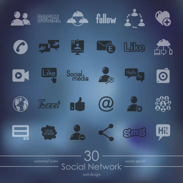 Conjunto de iconos de redes sociales — Vector de stock