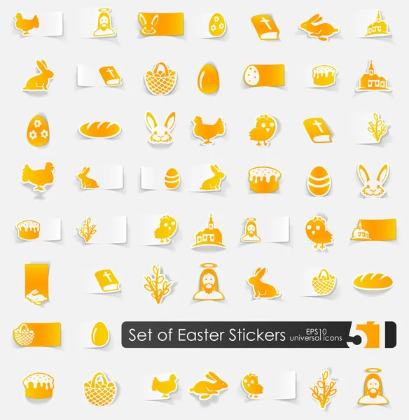 Set of easter stickers — Stock Vector