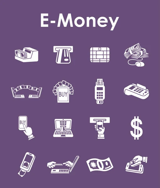 Set of e-money icons — Stock Vector
