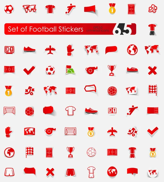 Jeu d'autocollants de football — Image vectorielle