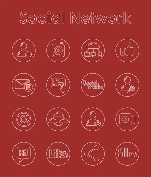 Conjunto de ícones de rede social —  Vetores de Stock