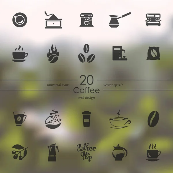 Set van koffie pictogrammen — Stockvector