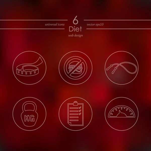Set of diet icons — Stock Vector