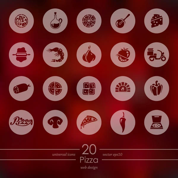 Conjunto de iconos de pizza — Vector de stock