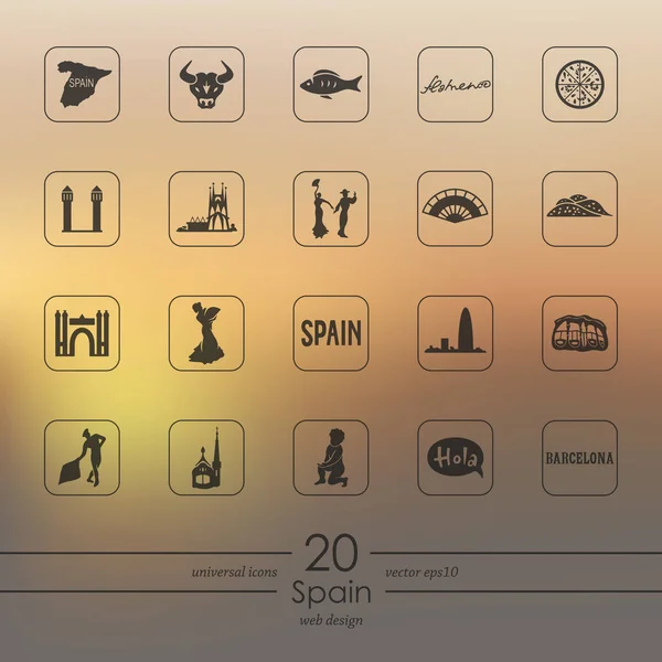 Set of Spain icons — Stock Vector