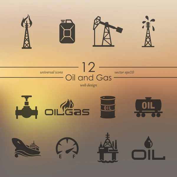 Набор значков нефти и газа — стоковый вектор
