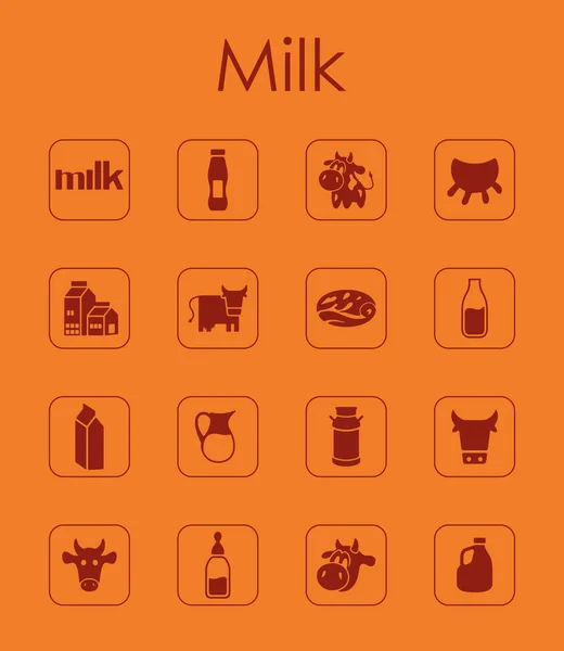 Set di icone del latte — Vettoriale Stock