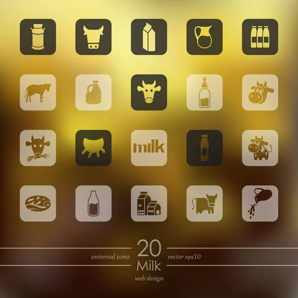 Conjunto de iconos de la leche — Vector de stock