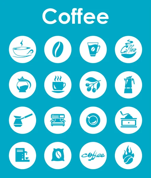 Set van koffie pictogrammen — Stockvector