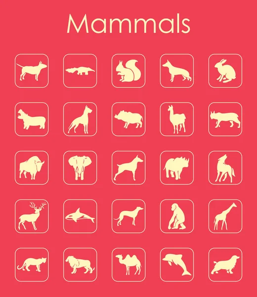 Conjunto de iconos de mamíferos — Vector de stock