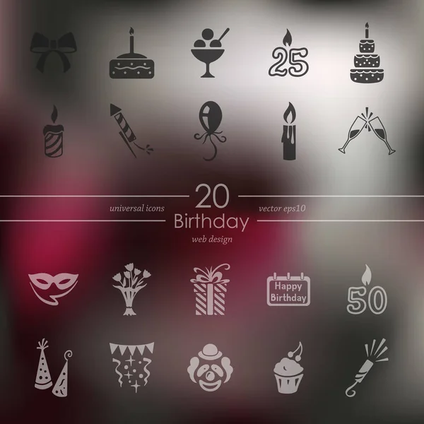 Conjunto de iconos de cumpleaños — Vector de stock