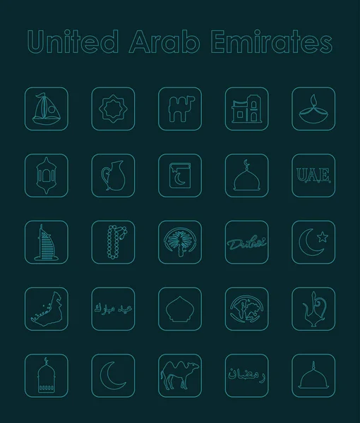 Ensemble d'icônes des Émirats arabes unis — Image vectorielle