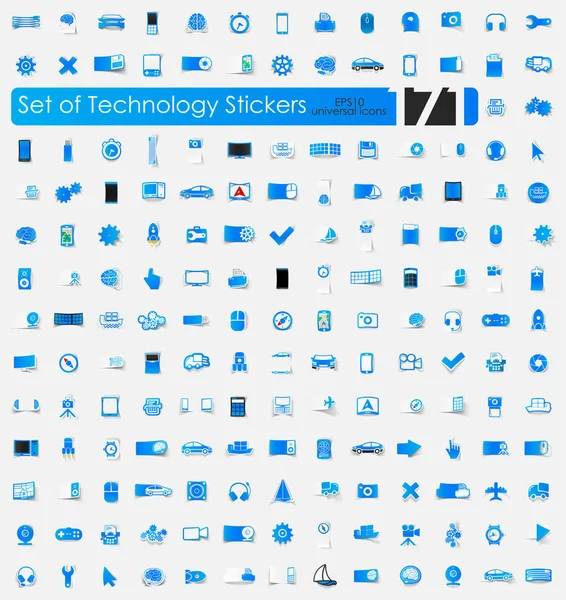 Zestaw naklejek technologii — Wektor stockowy