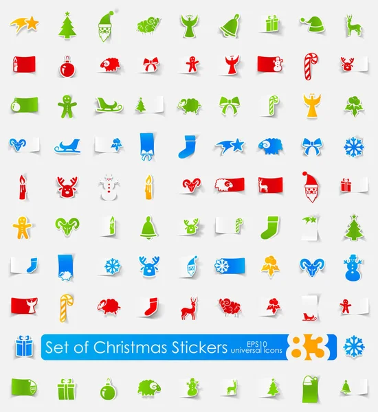 Set of Christmas stickers — Stock Vector