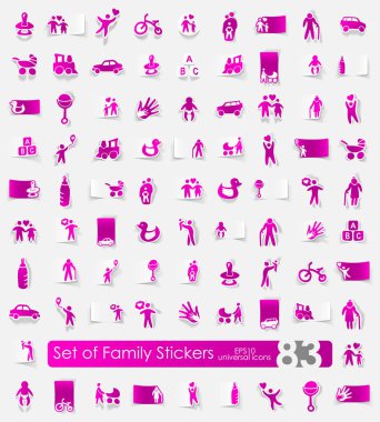 Set of family stickers clipart