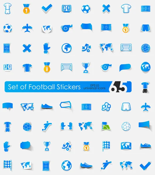 Jeu d'autocollants de football — Image vectorielle