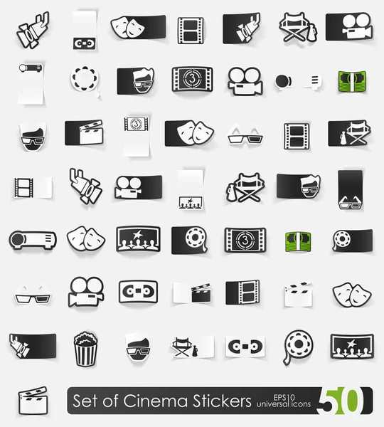 Conjunto de pegatinas de cine — Vector de stock