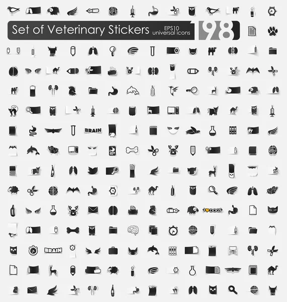 Набор ветеринарных наклеек — стоковый вектор