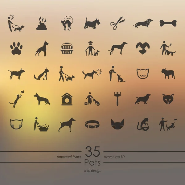 Conjunto de iconos de mascotas — Vector de stock