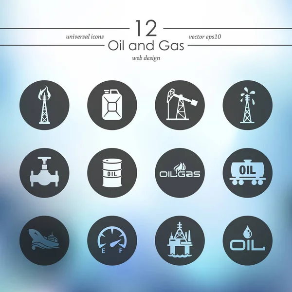 Set of oil and gas icons — Stock Vector