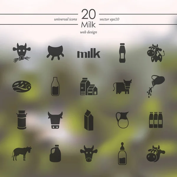 Set of milk icons — Stock Vector