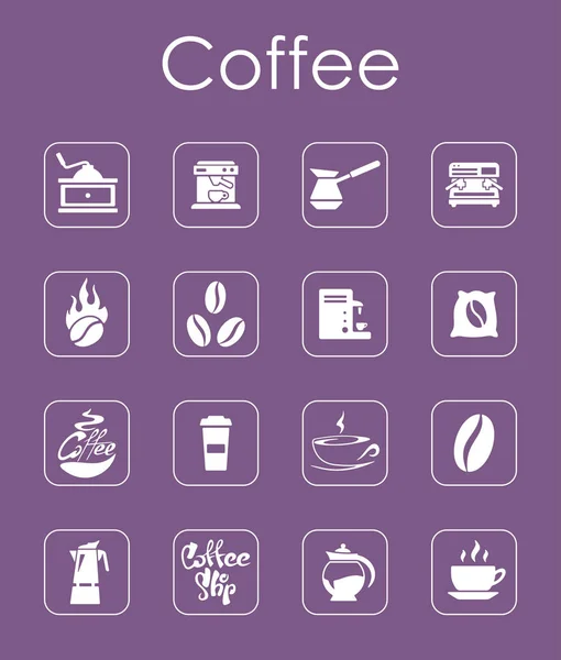 Set van de eenvoudige pictogrammen koffie — Stockvector