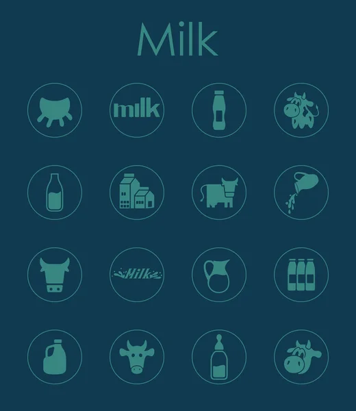 Conjunto de ícones simples de leite — Vetor de Stock