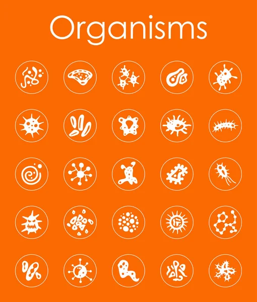 Set of organisms simple icons — Stock Vector